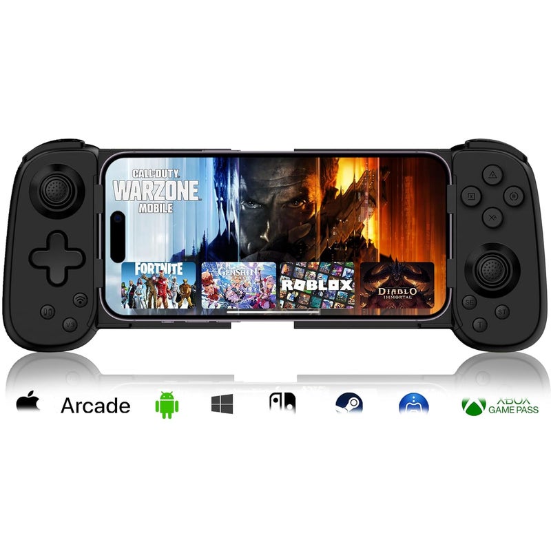 arVin Mobile Gaming Controller for iPhone 16/15/14/iPad/Android Phone/Tablet/Switch, PS Remote Player Gamepad for PS5/PS4/Xbox/PC, Wireless Joystick Play Cloud Gaming, Arcade Mfi Games, CODM, Roblox - Image 1